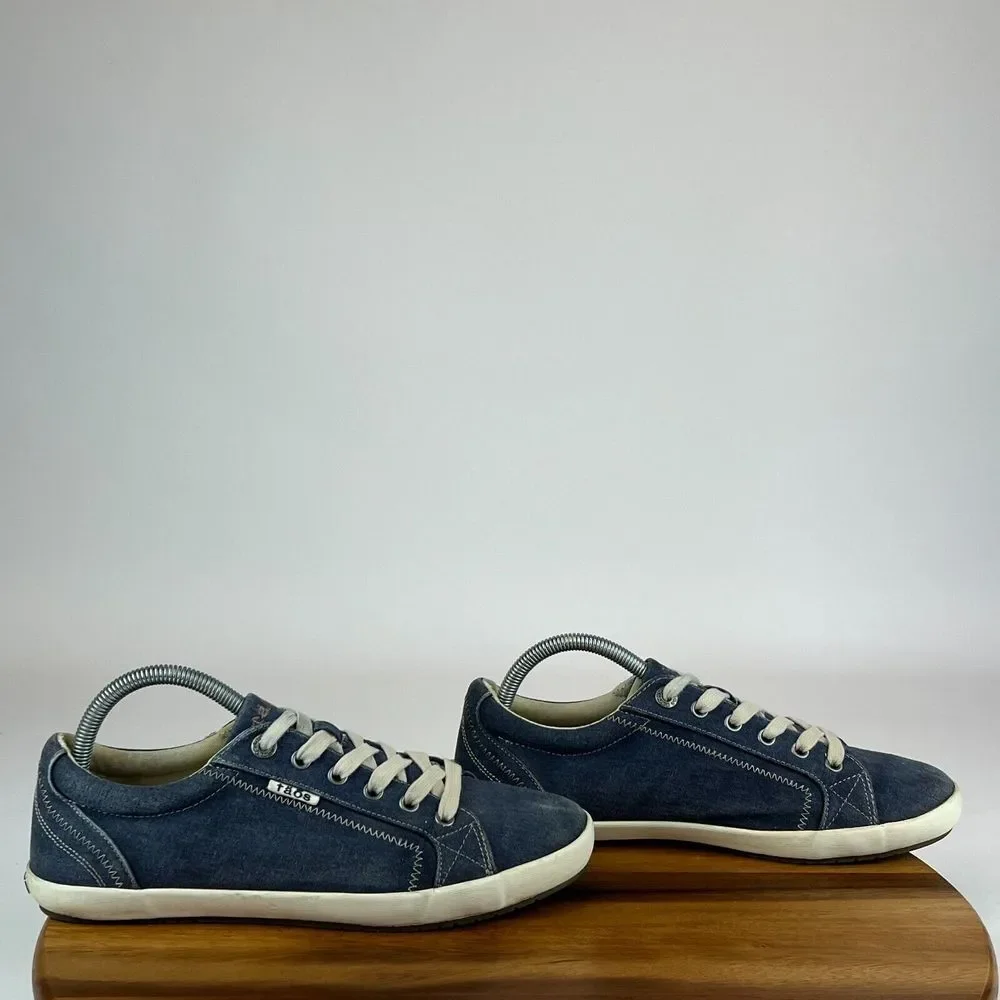 Womens Taos Star Blue Denim Casual Comfort Lace Up Sneakers‎ Shoes Size 10 W GUC